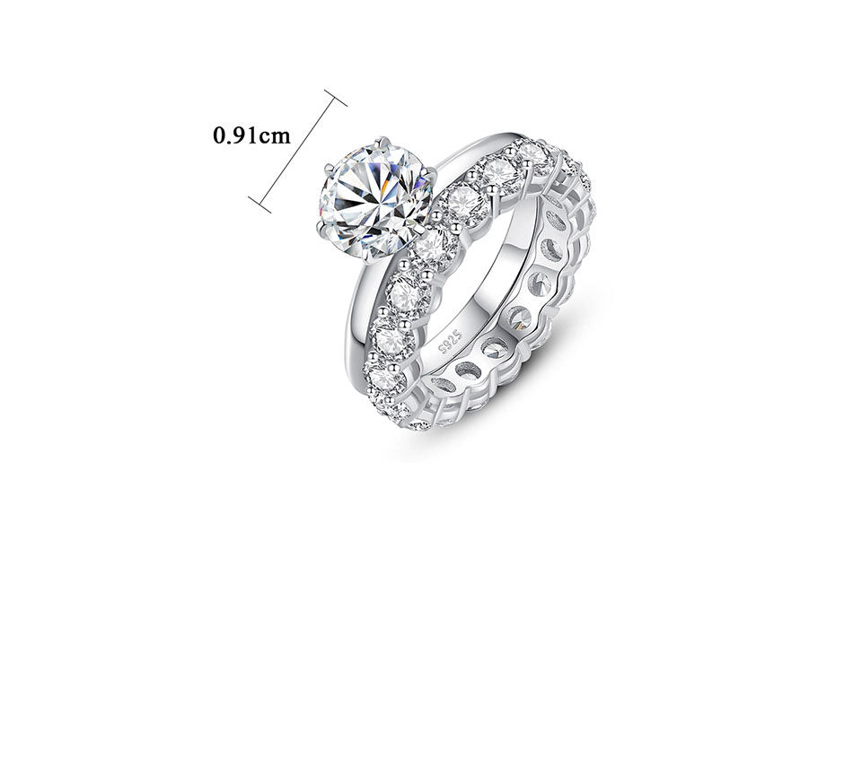 S925 Sterling Silver Moissanite Ring